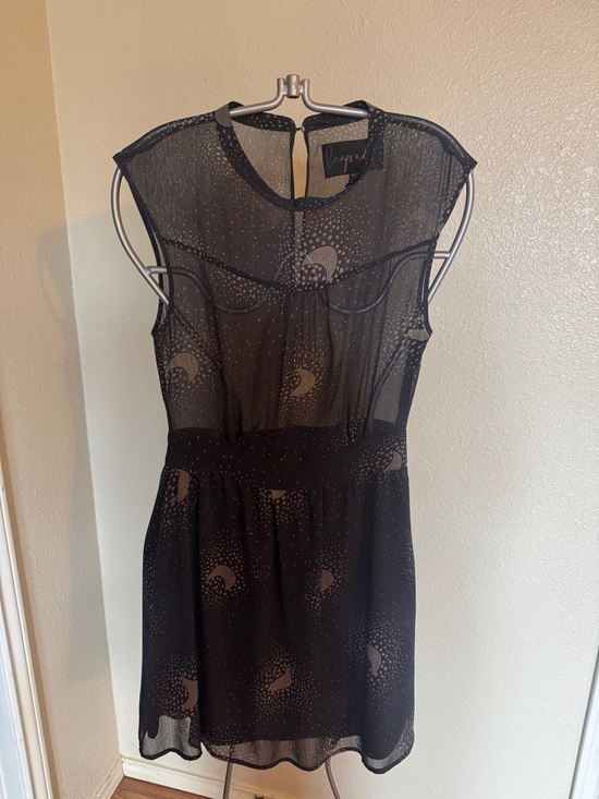 Lazarade Veda Dresses & Skirts - Sheer blue greyish Moon-Print Sleeveless Dress
